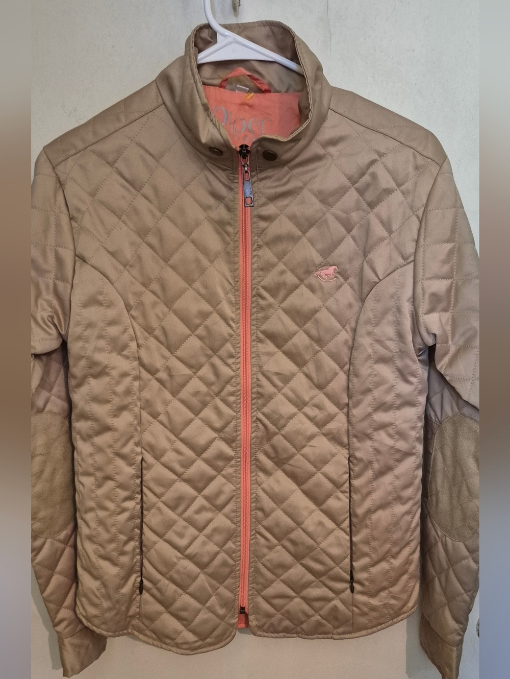 Piper By Smartpak Quilted Lightweight Jacket with Coral Zip Sz.S